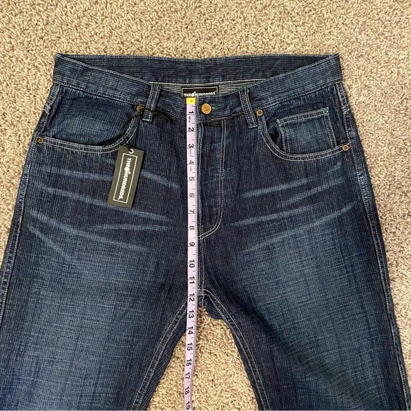THE HUNDREDS - Blue Selvedge Denim Jeans with Green Stitching - Size 34 - Picture 14 of 15